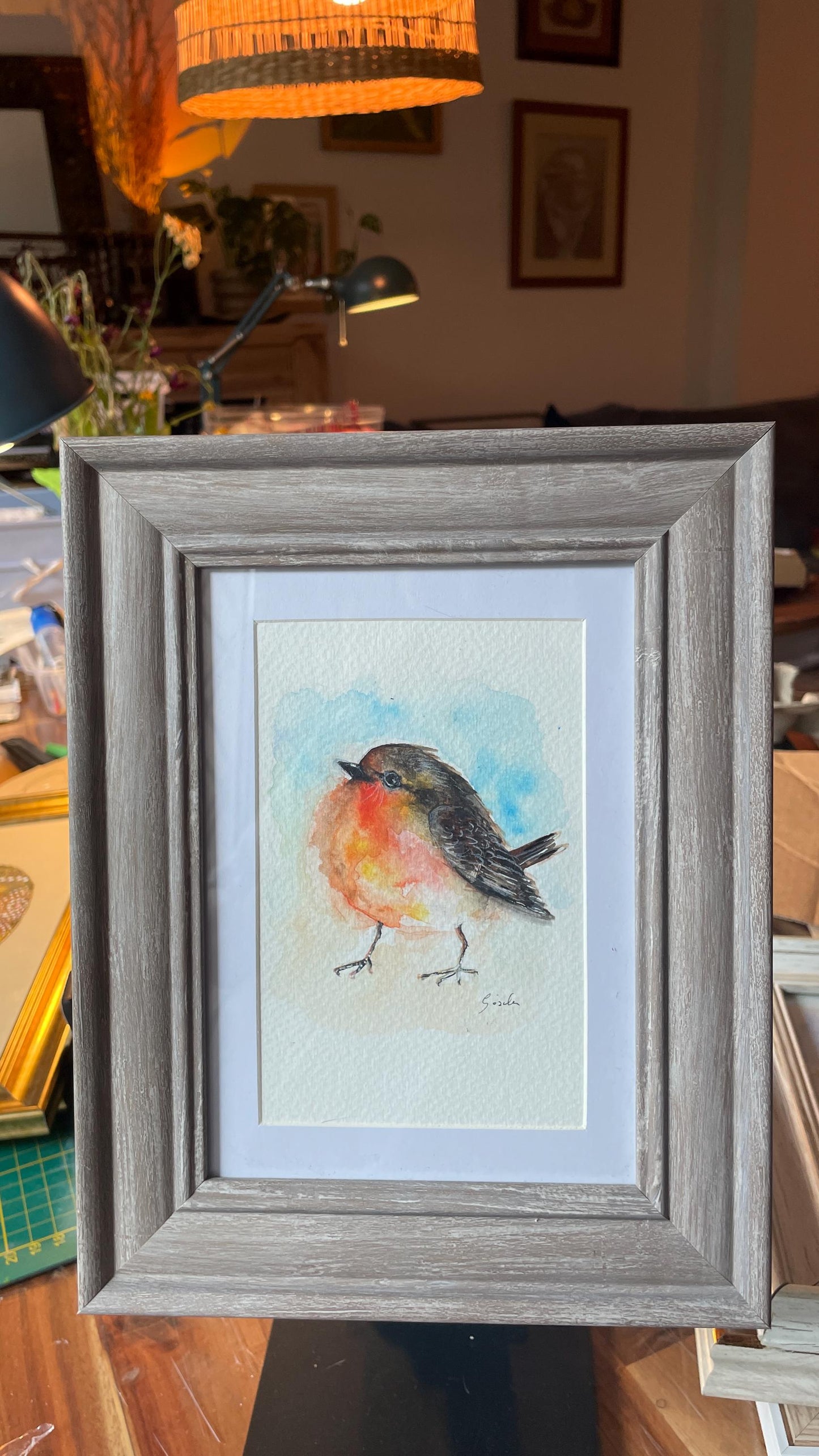Original - Hand painted and unique, Robin Bird, watercolor