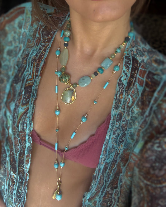 Green & Blue Stone Necklace