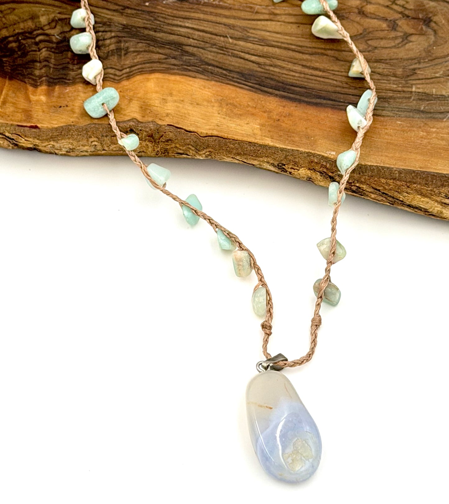 Macrome Aquamarine & Agate