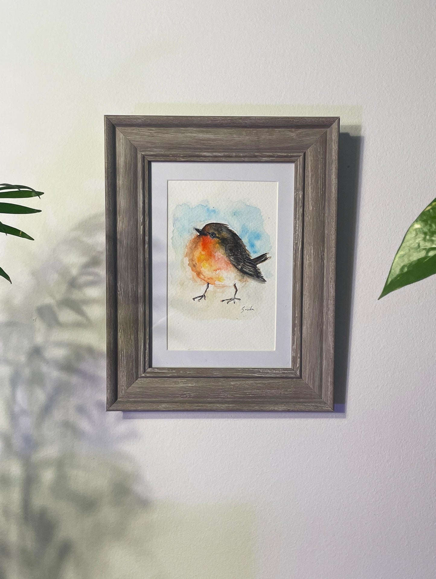 Original - Hand painted and unique, Robin Bird, watercolor