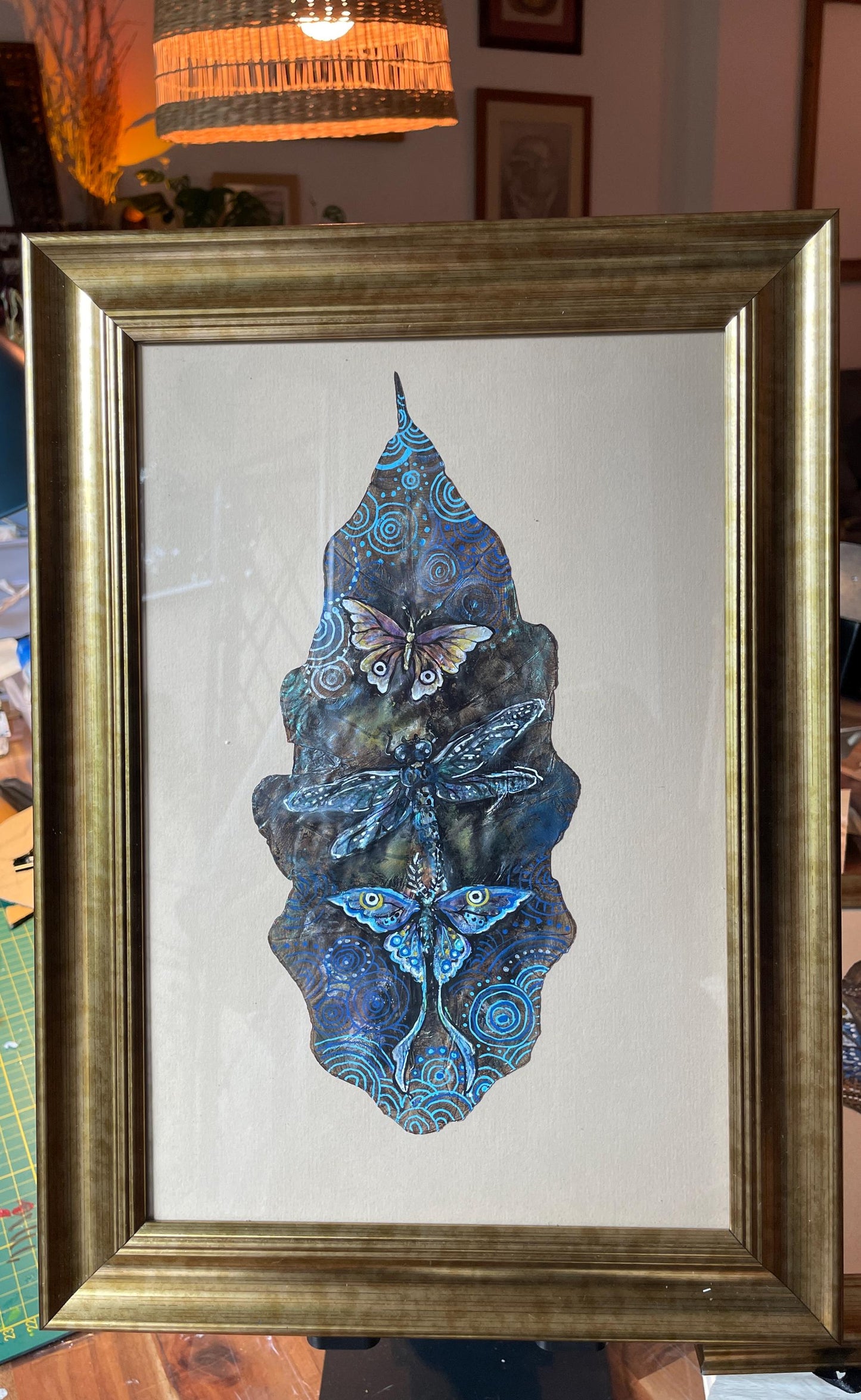 Butterflies - Hand-Painted on Natural Leaf Canvas