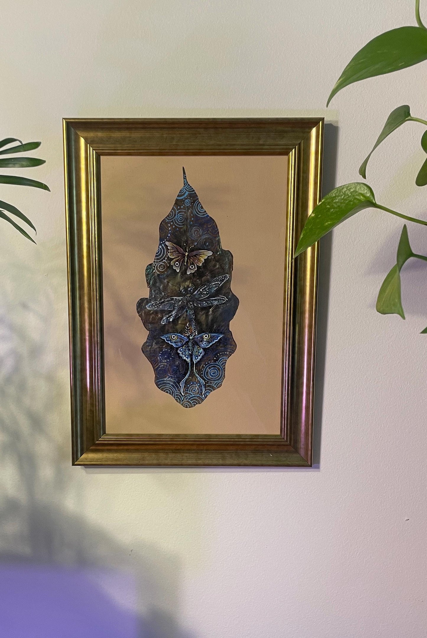 Butterflies - Hand-Painted on Natural Leaf Canvas