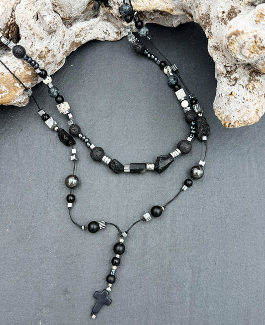 BLACK TOURMALINE - necklace for men
