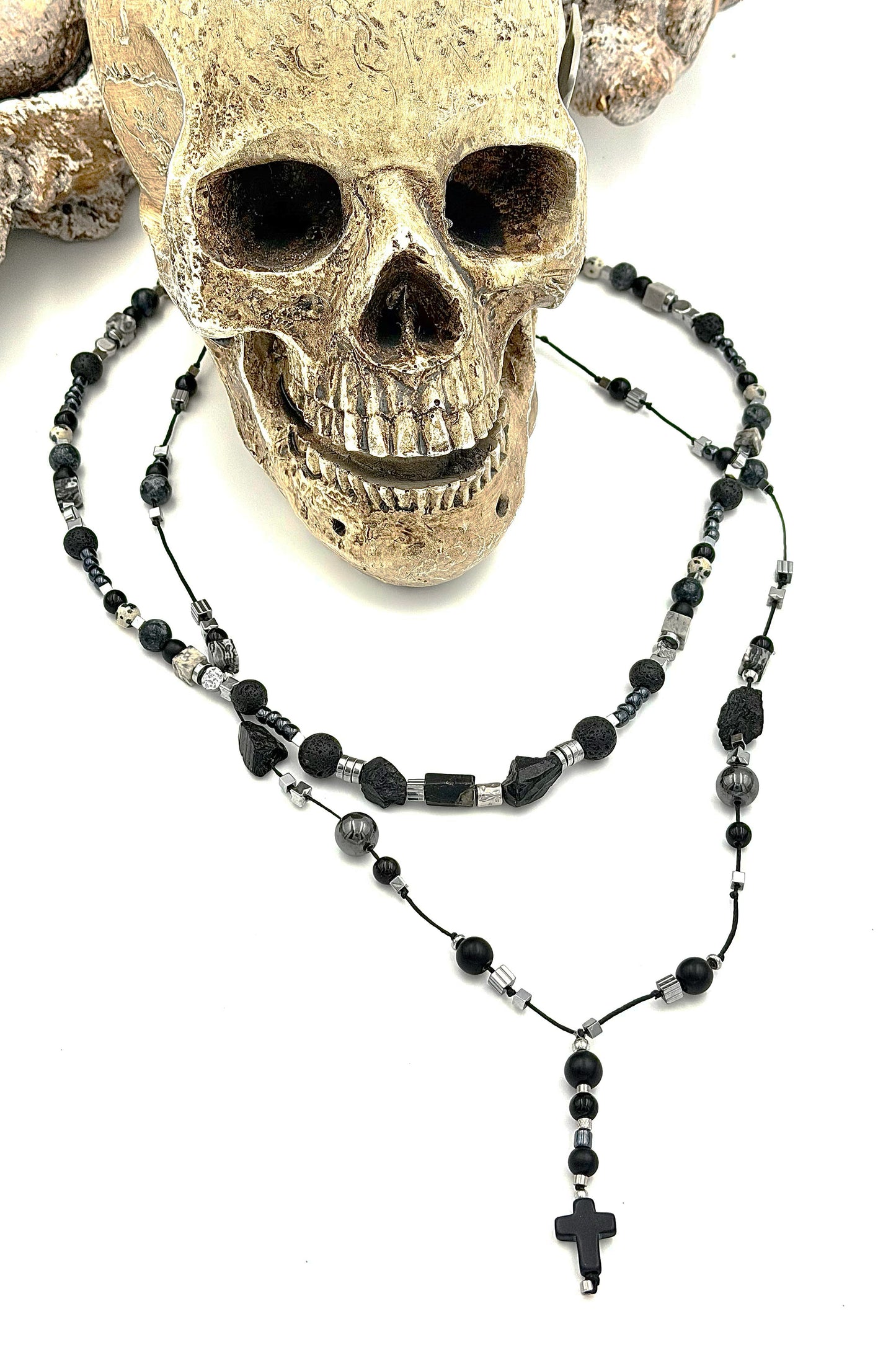 BLACK CROSS - necklace for men