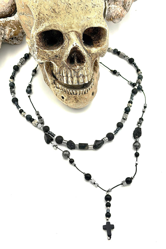 BLACK CROSS - necklace for men
