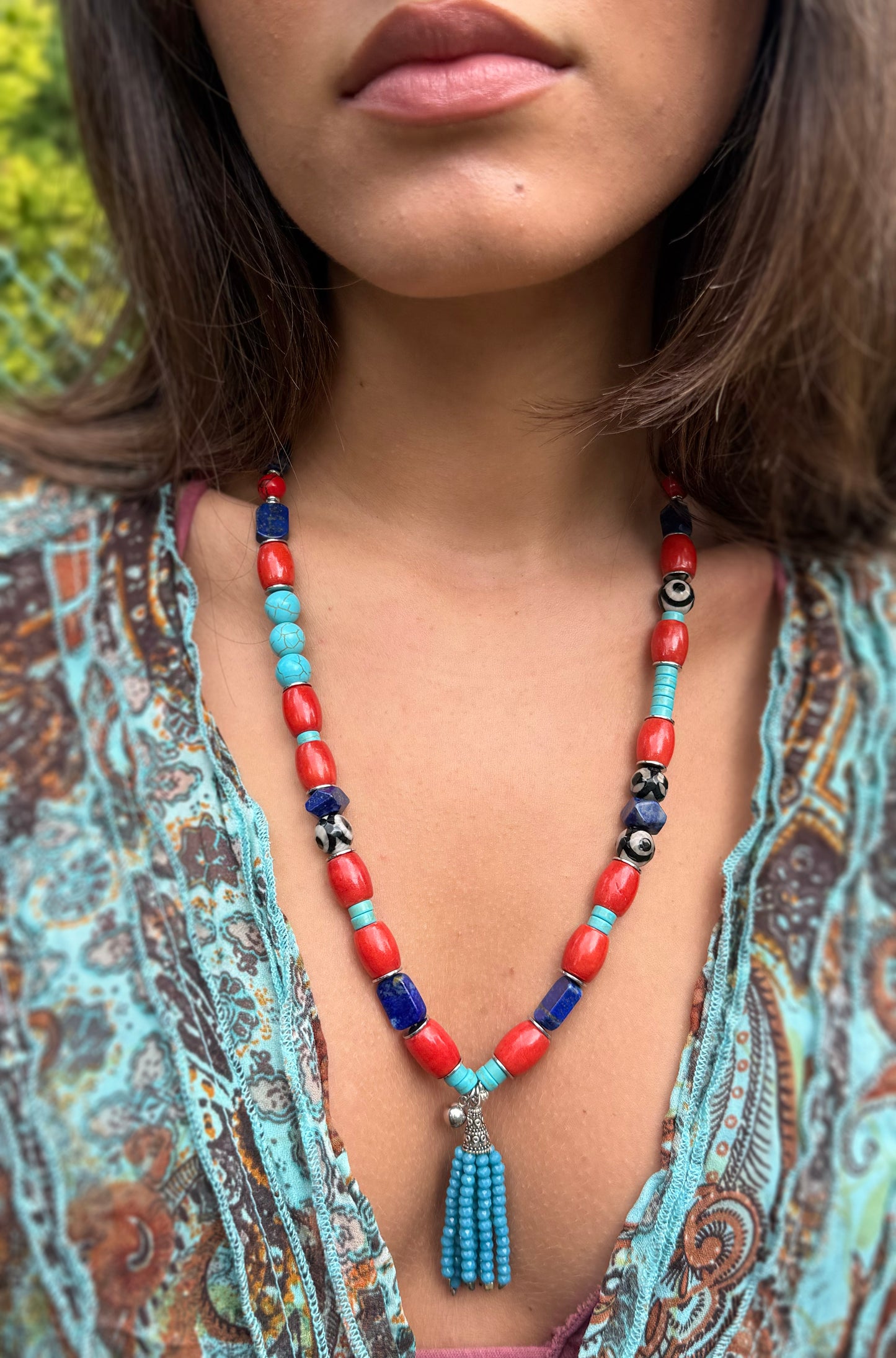 Red coral necklace