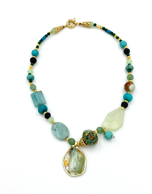 Green & Blue Stone Necklace