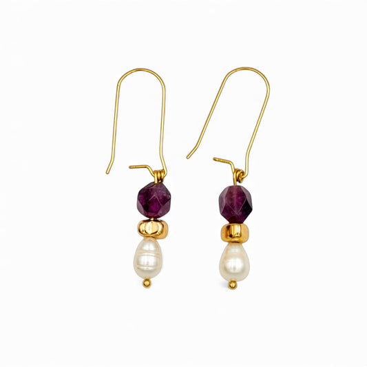 Tourmaline & Pearl-Earring 09
