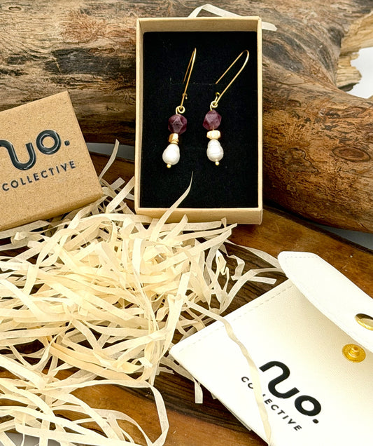 Tourmaline & Pearl-Earring 09